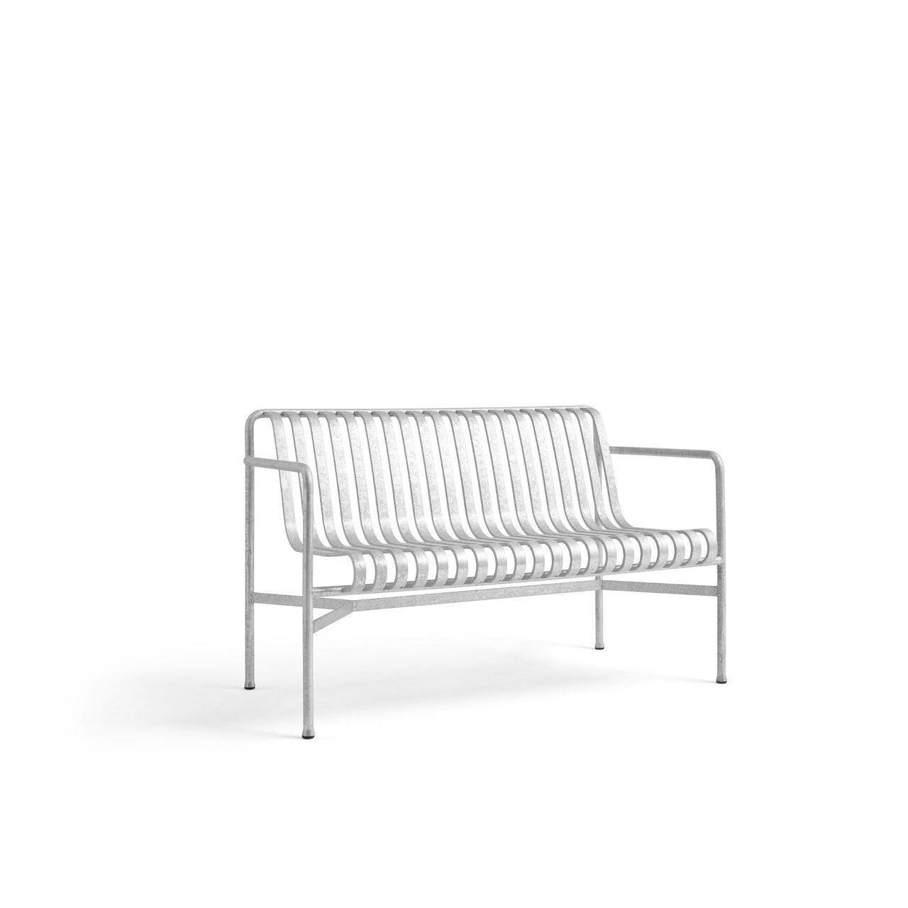 Palissade Hot Galvanised Dining Bench, W. Armrest