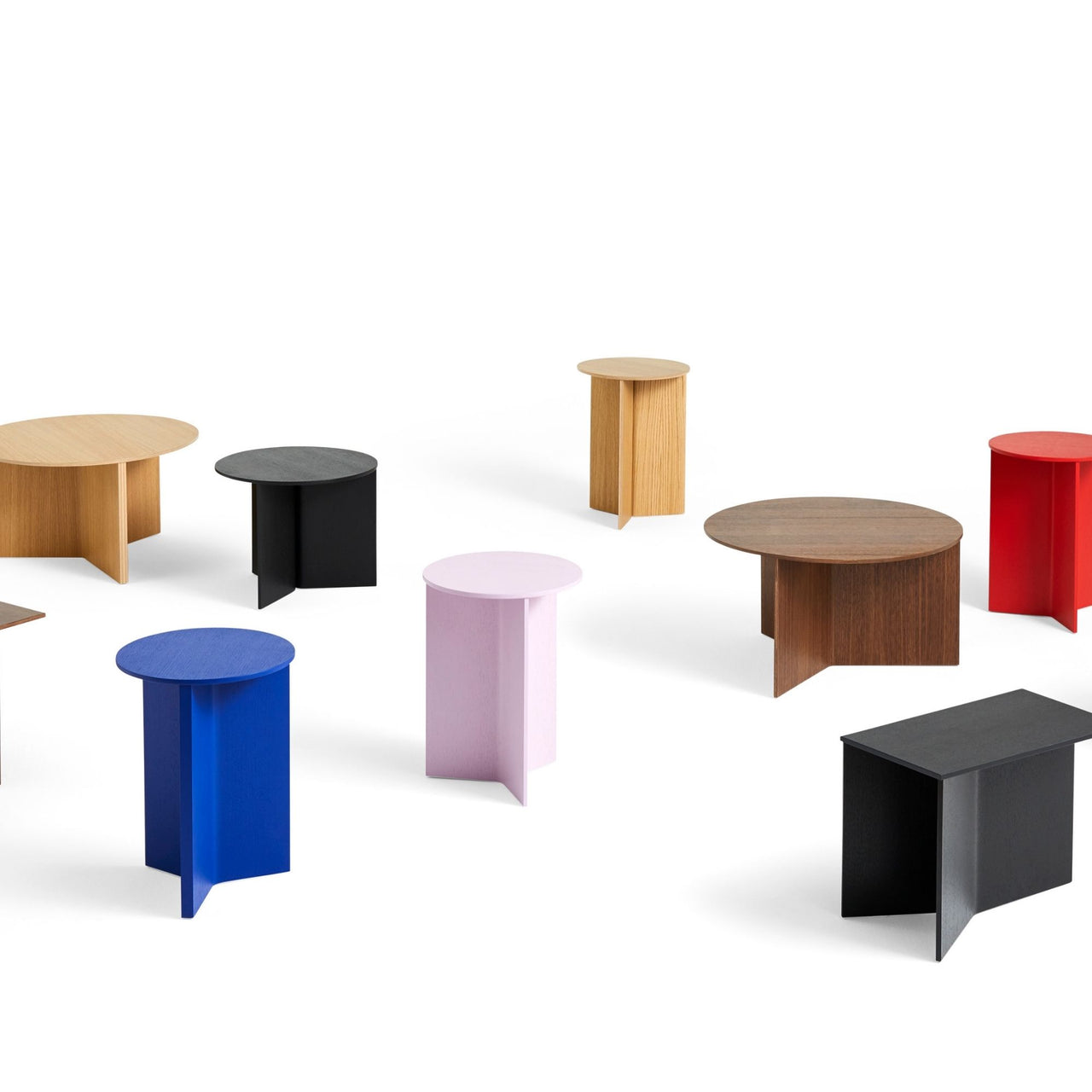 Slit Walnut Table, Round Low X-Large Ø65